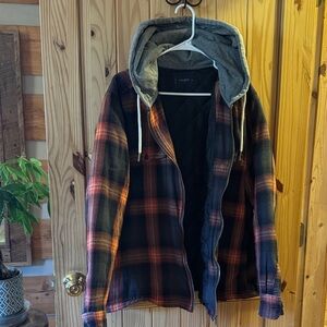 Lucky Brand Multicolor Plaid Hooded Jacket